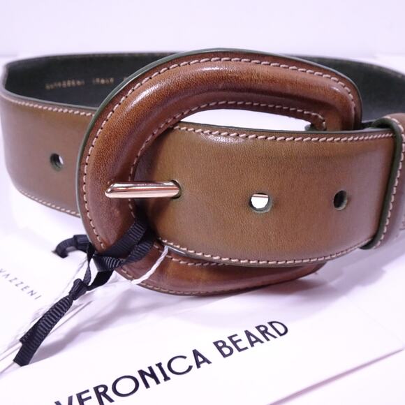 Veronica Beard x Gavazzini NEW Aloe Olive army green leather Belt XXS NWT 180 - Picture 12 of 13